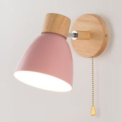 Scandinavische wandlamp van hout met metalen details - Vessina