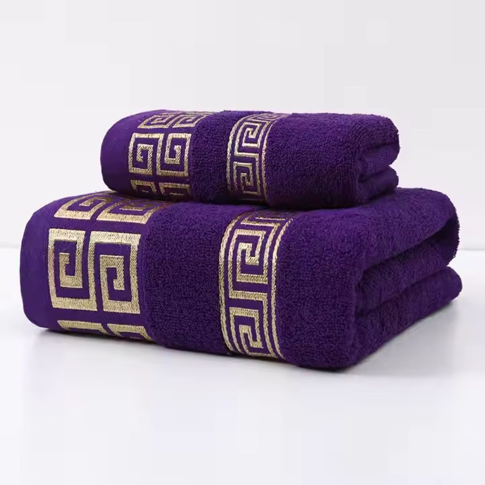 Set van 2 katoenen badstof handdoeken - Vessina
