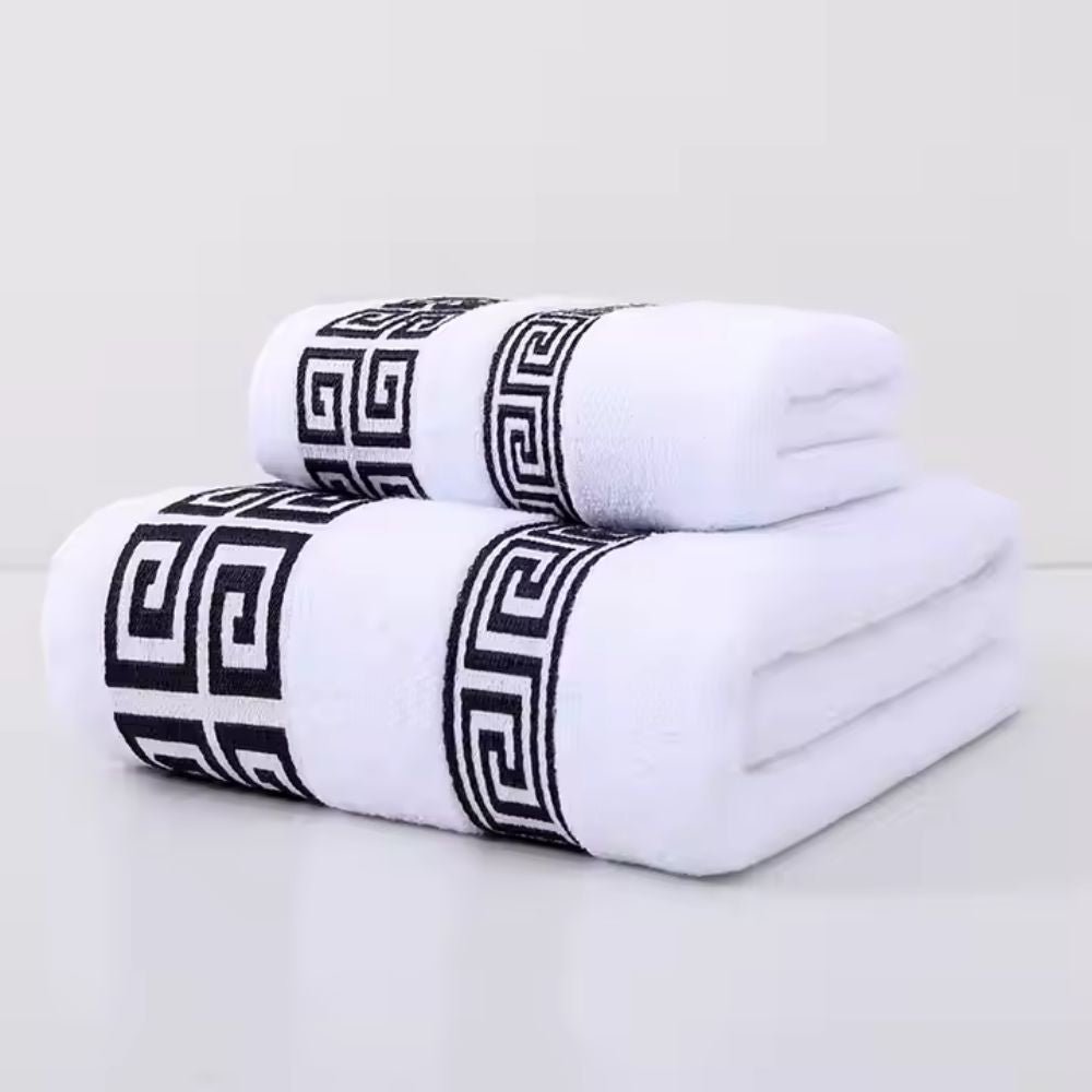 Set van 2 katoenen badstof handdoeken - Vessina