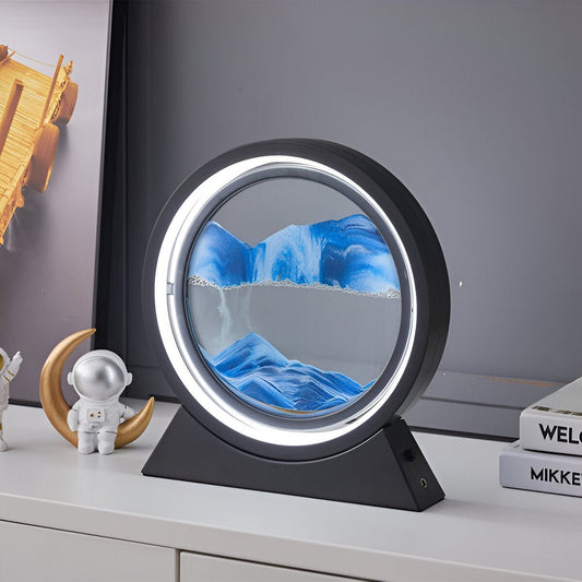 Slaapkamerlamp van glas met LED en bewegend gekleurd zand - Vessina