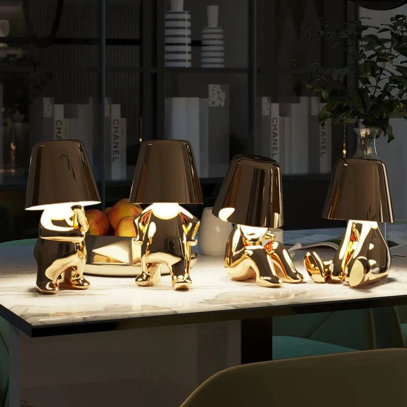 Tafellamp van gekleurde hars met LED - verlichting - Vessina