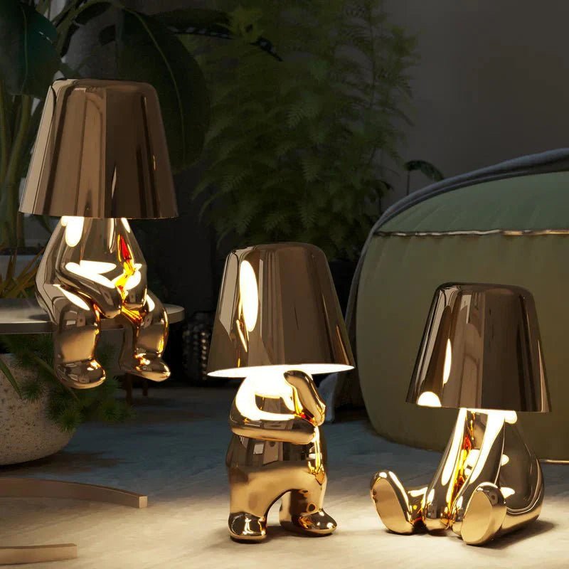Tafellamp van gekleurde hars met LED - verlichting - Vessina