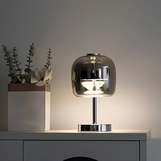 Tafellamp van glas met LED en dimbare aanraakbediening - Vessina