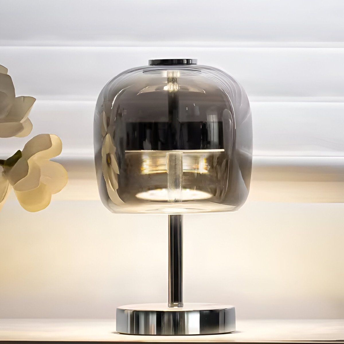 Tafellamp van glas met LED en dimbare aanraakbediening - Vessina