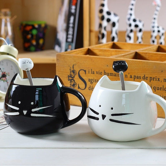 Keramisk mugg med kattmotiv