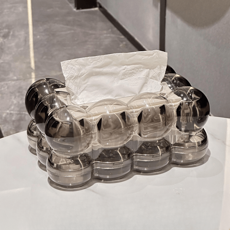 Transparante tissuebox van hars met glasachtig effect - Vessina