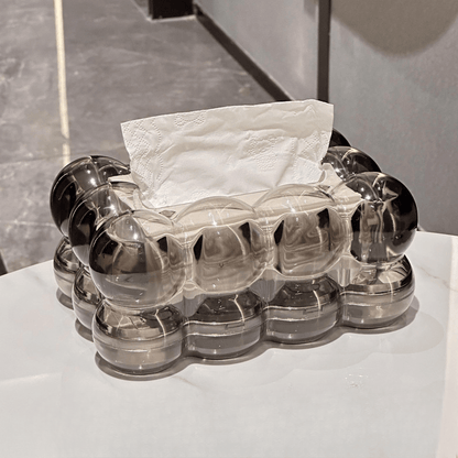Transparante tissuebox van hars met glasachtig effect - Vessina