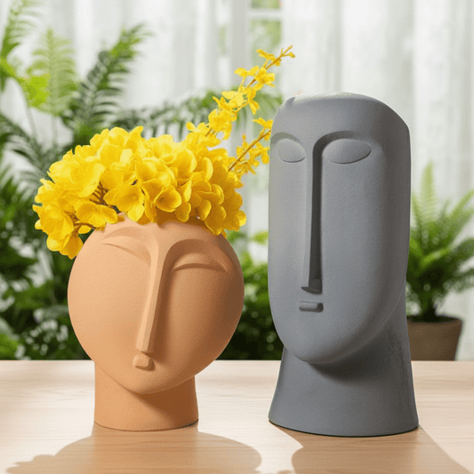 Vessina - Abstract Keramiek Vaasje met Gezicht - Vessina