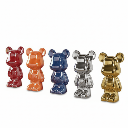 Vessina – Betoverende Keramische Beer met Hart Beeldje - Vessina