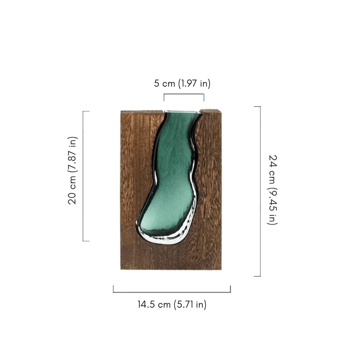 Vessina – Elegante Houten en Glazen Vaasje voor een Tijdloze Sfeer - Vessina