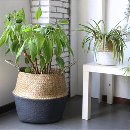 Vessina – Gevlochten Plantenbak met Handvatten - Vessina