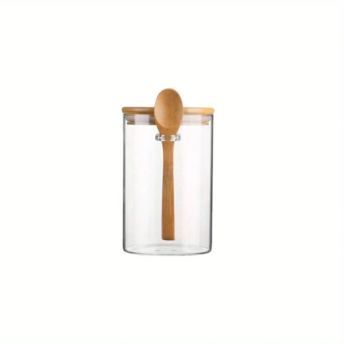 Vessina – Glazen Container met Houten Lepel - Vessina