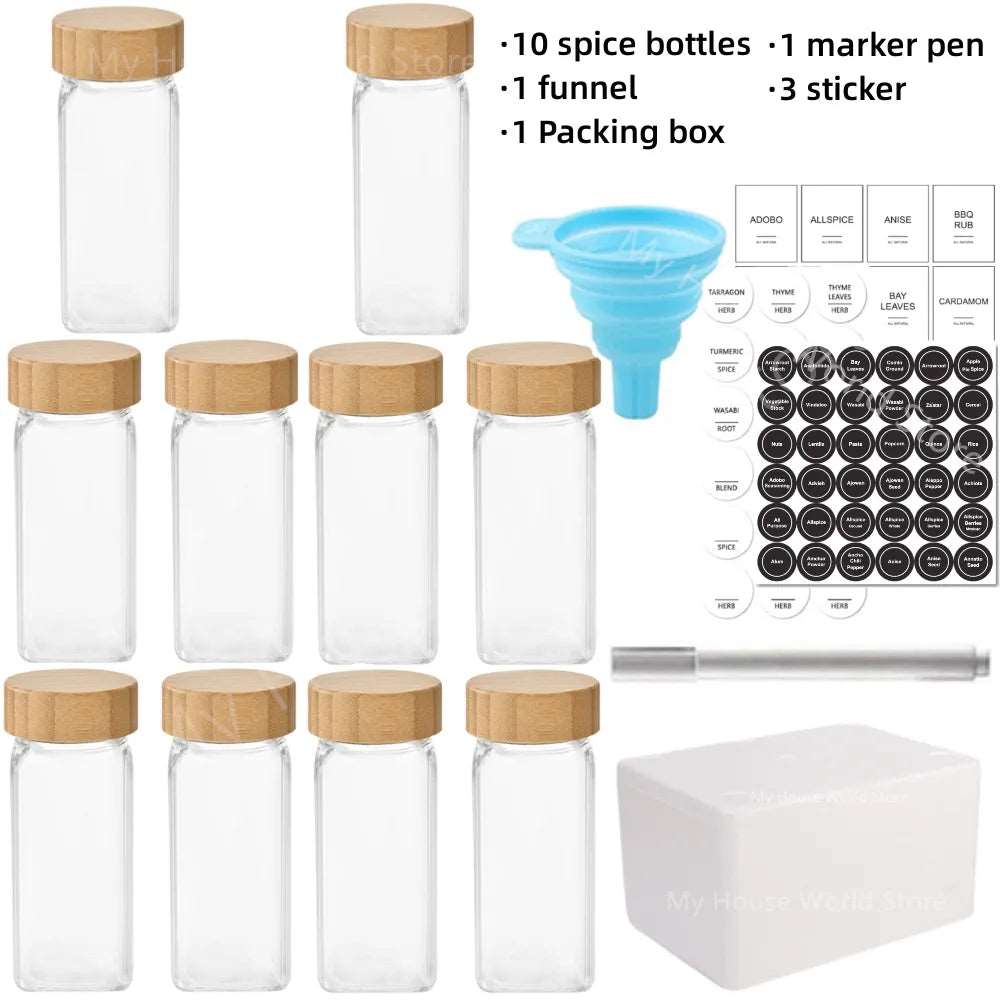 Vessina – Glazen Kruidenpotten Keuken Set - Vessina