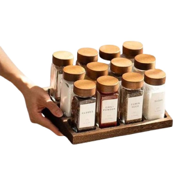 Vessina – Glazen Kruidenpotten Keuken Set - Vessina