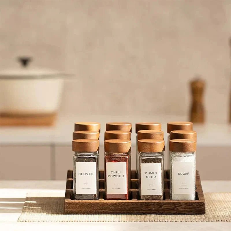 Vessina – Glazen Kruidenpotten Keuken Set - Vessina
