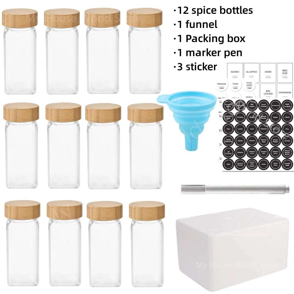 Vessina – Glazen Kruidenpotten Keuken Set - Vessina