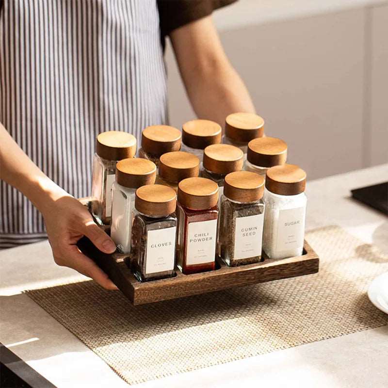 Vessina – Glazen Kruidenpotten Keuken Set - Vessina