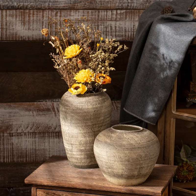 Vessina – Keramische Retro Wabi Sabi Vaas - Vessina