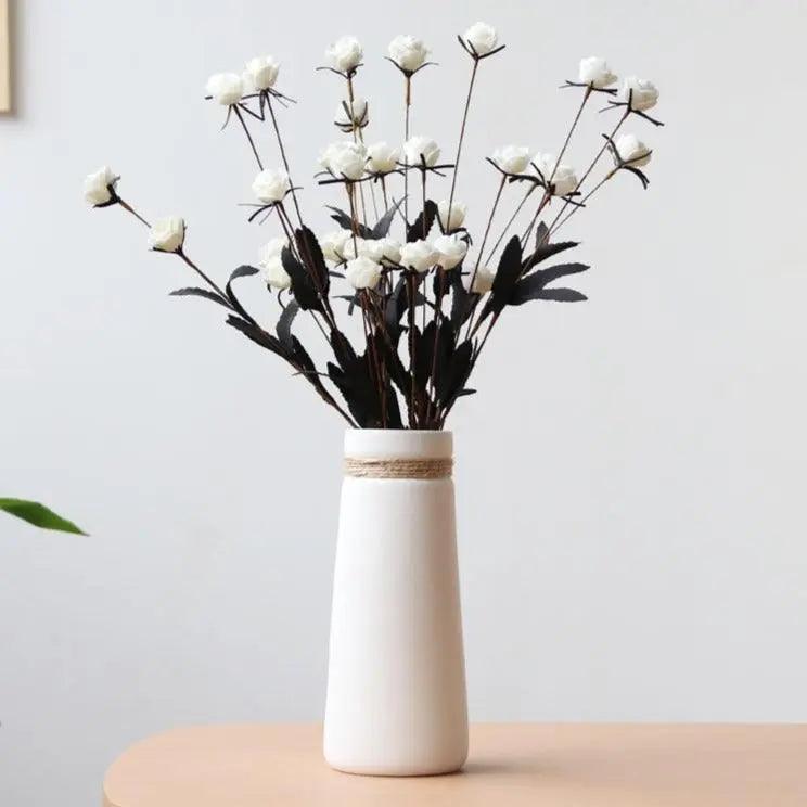 Vessina – Modern Wit Vaasje met Touw - Vessina