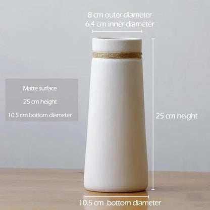 Vessina – Modern Wit Vaasje met Touw - Vessina