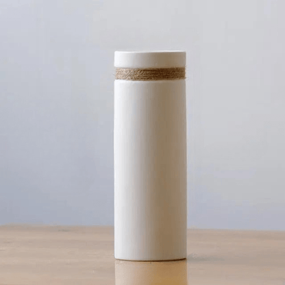 Vessina – Modern Wit Vaasje met Touw - Vessina
