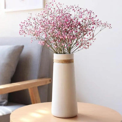 Vessina – Modern Wit Vaasje met Touw - Vessina