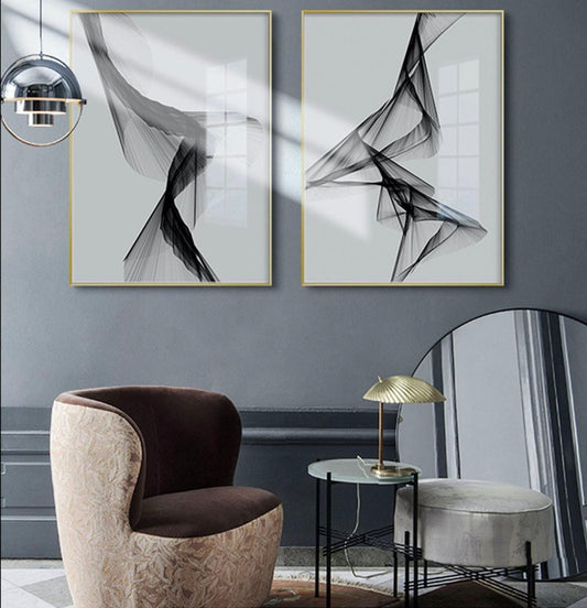 Vessina – Zwart & Wit Opgespannen Canvas - Vessina