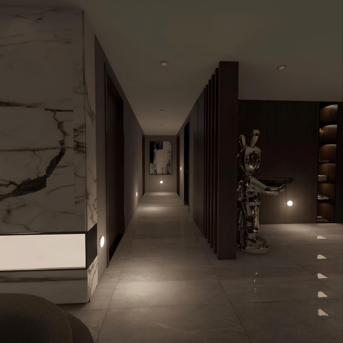 Wandlamp met LED en Bewegingssensor – Wit ABS - Vessina