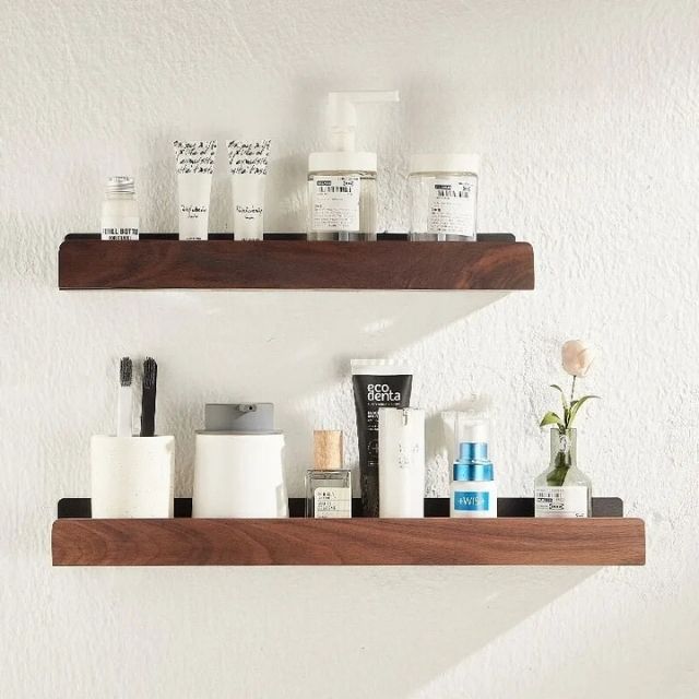 Wandplank van massief hout met vochtbestendige afwerking - Vessina