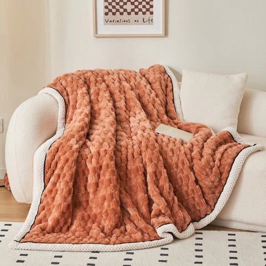 Zachte sherpa plaid met luxe textuurafwerking - Vessina
