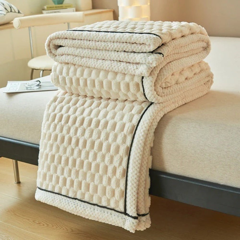 Zachte sherpa plaid met luxe textuurafwerking - Vessina