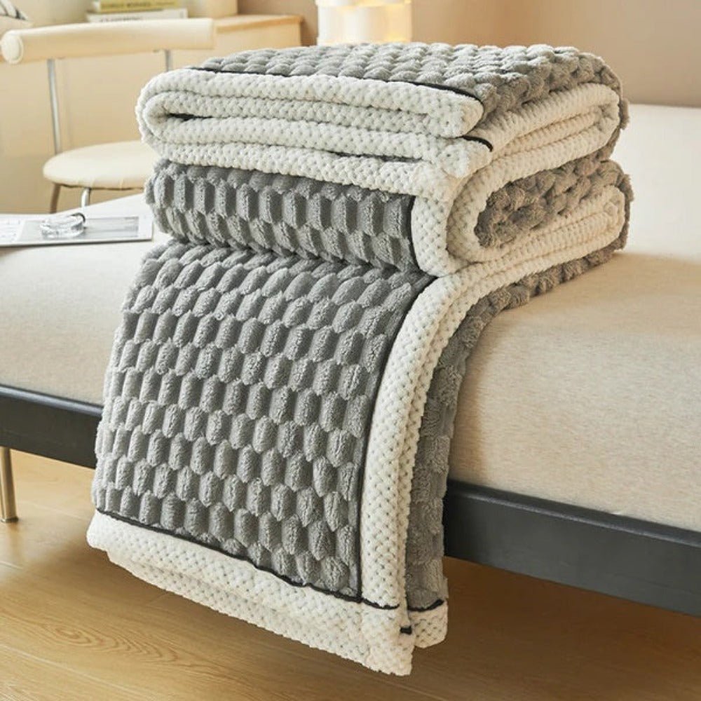 Zachte sherpa plaid met luxe textuurafwerking - Vessina