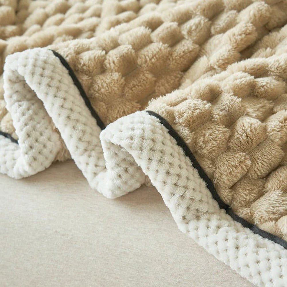 Zachte sherpa plaid met luxe textuurafwerking - Vessina