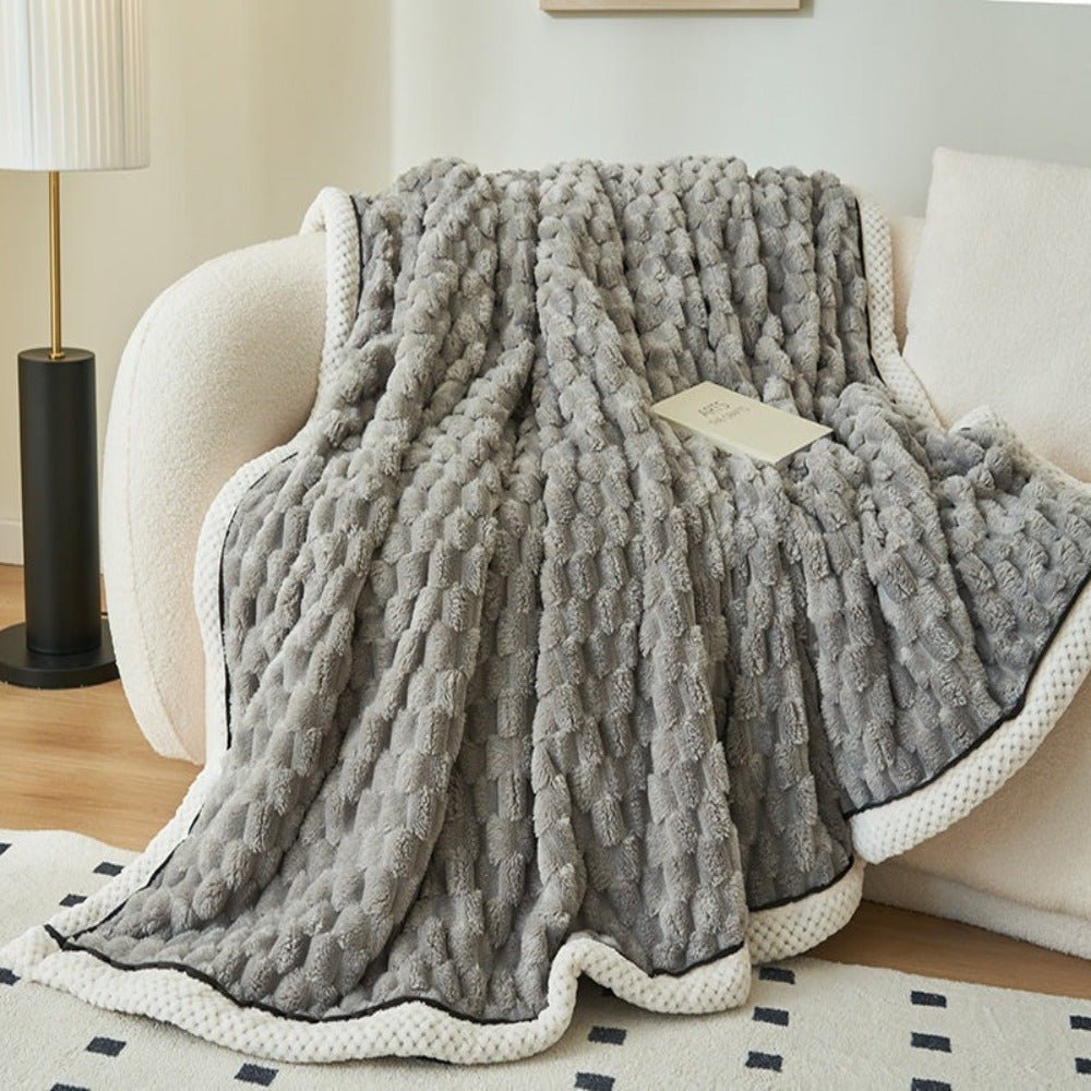 Zachte sherpa plaid met luxe textuurafwerking - Vessina