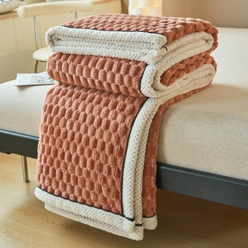 Zachte sherpa plaid met luxe textuurafwerking - Vessina