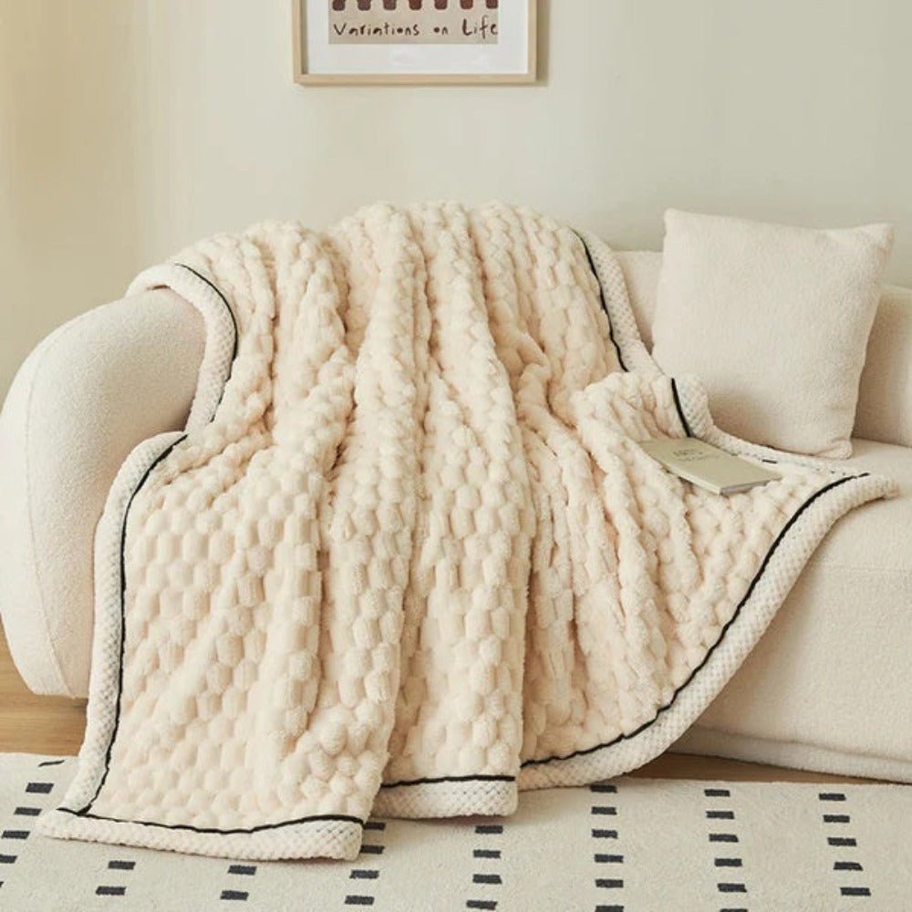 Zachte sherpa plaid met luxe textuurafwerking - Vessina