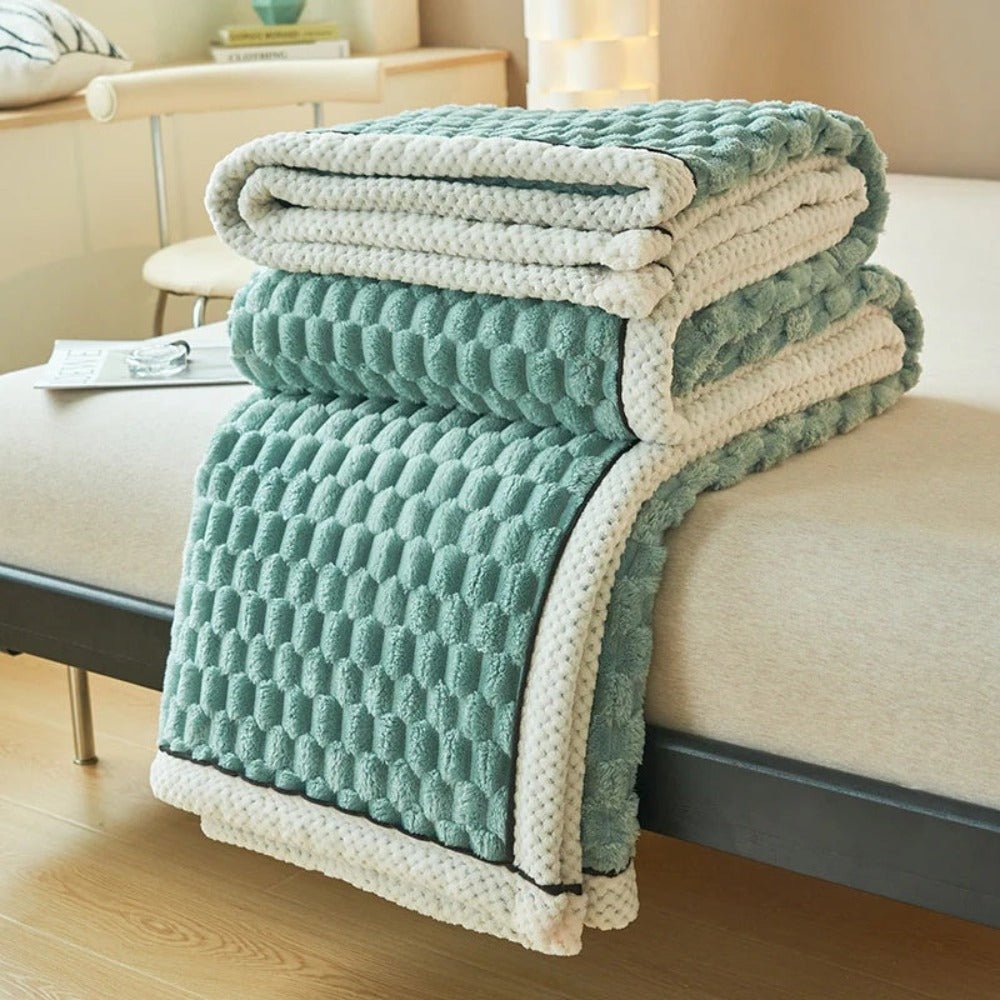 Zachte sherpa plaid met luxe textuurafwerking - Vessina